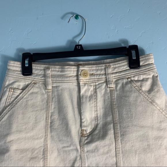 Free People Cream Topstitch Mini Skirt - Picture 3 of 11